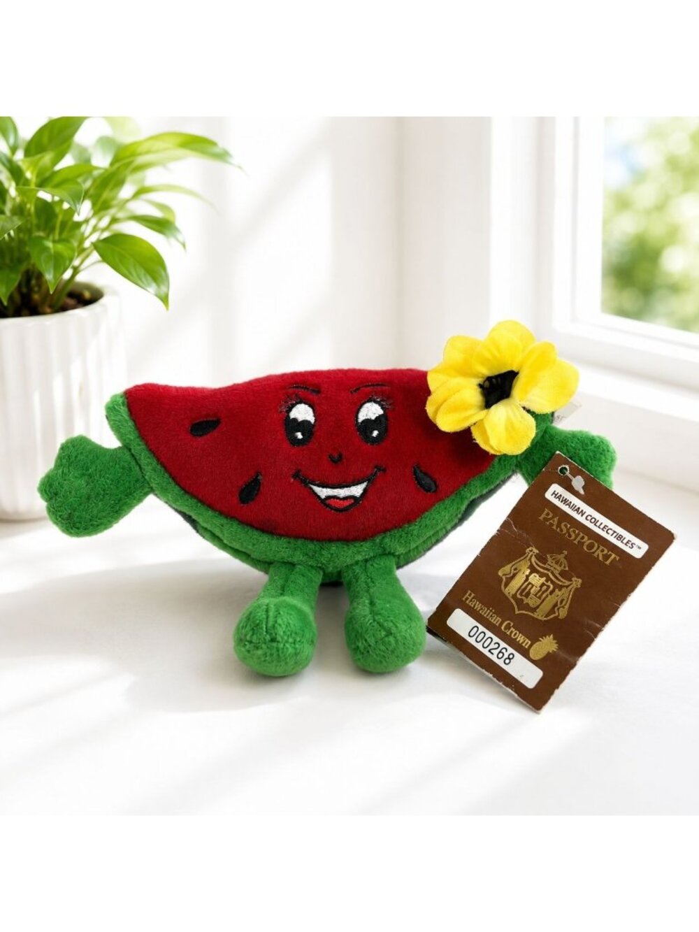 Hawaiian Collectibles Plush Kani’o Walnut Juicy Striped Watermelon Handmade With